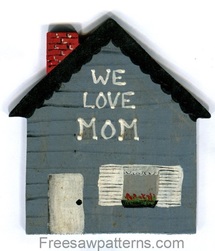 We Love Mom Wood fridge magnet craft pattern