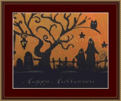 Halloween cross stitch pattern