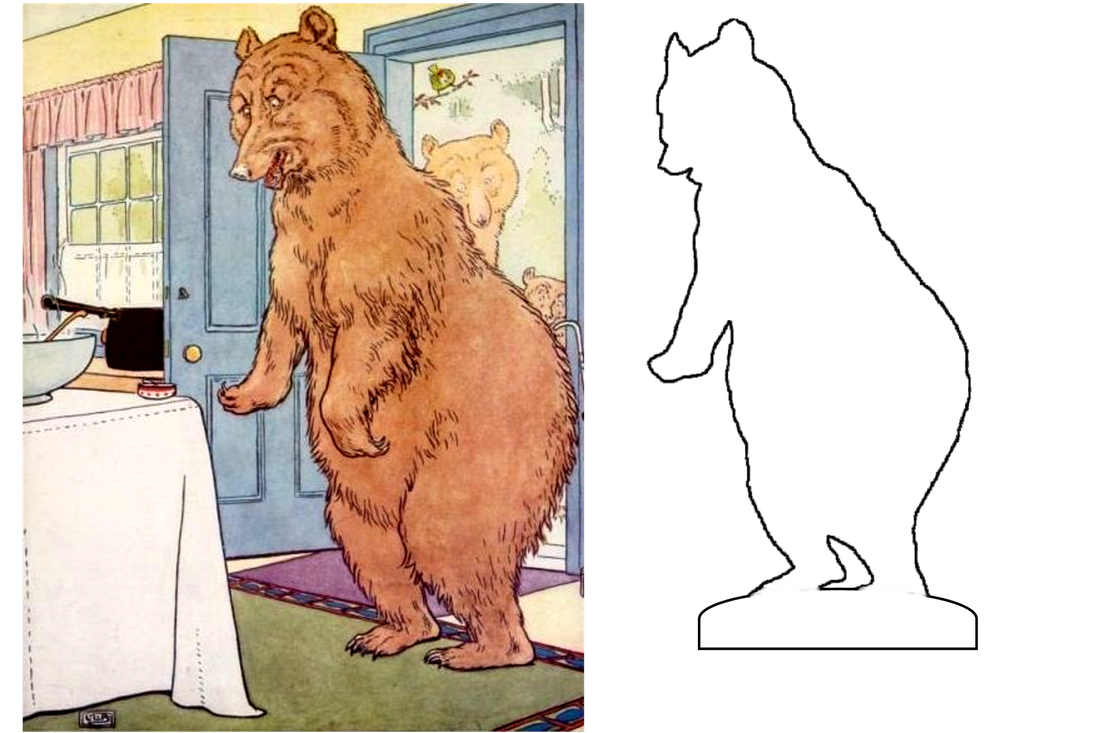 bear saw outline with painting guide
