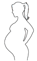 Outline of pregnant person outline