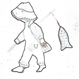 Boy fishing craft pattern