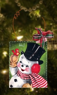 Sew a Christmas snowman ornament