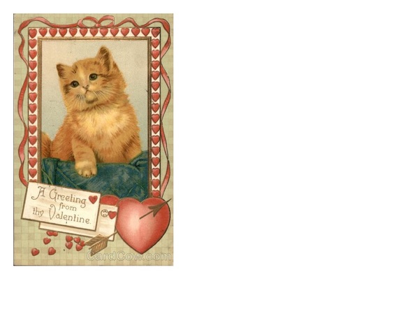 vintage valentine cat clip art