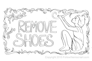 please remove your shoes coloring book page