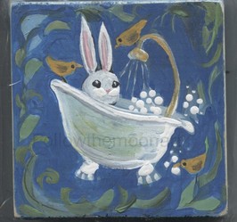 Bunny rabbit in tub craft pattern