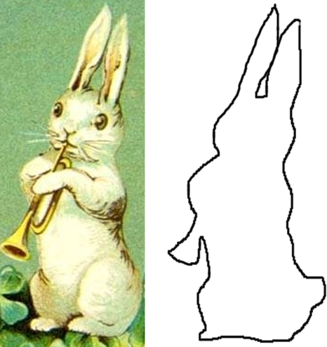vINTAGE IMAGE BUNNY TOOTING HORN