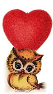 vintage owl Valentine