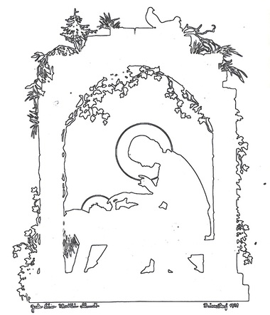 Mother Mary craft pattern outline