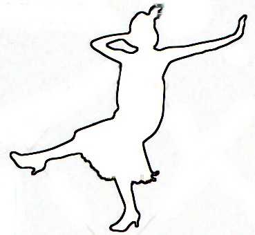 flapper dancing outline pattern