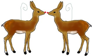 Kissing Rudolph Reindeer s craft pattern 