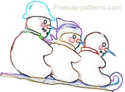 Snowman painting outline pattern