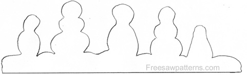 Snowman cutting outline pattern