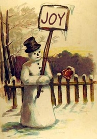 Joy primitive snowman image