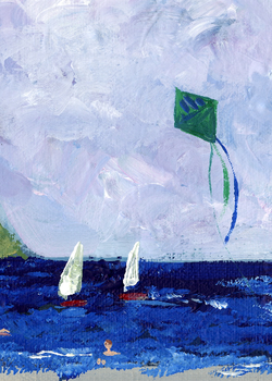 sailboats & kite clip art