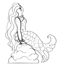 mermaid paintng outline