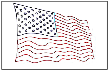 american flag saw pattern