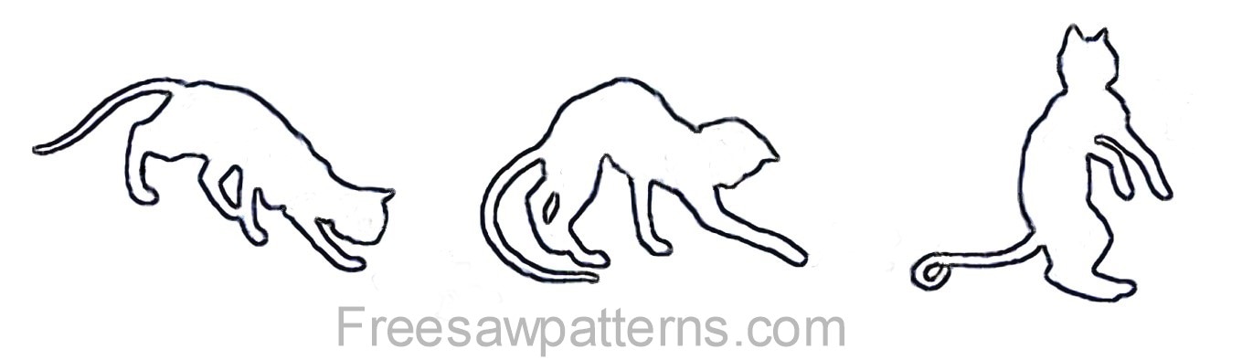 Cat poses cat outline pattern