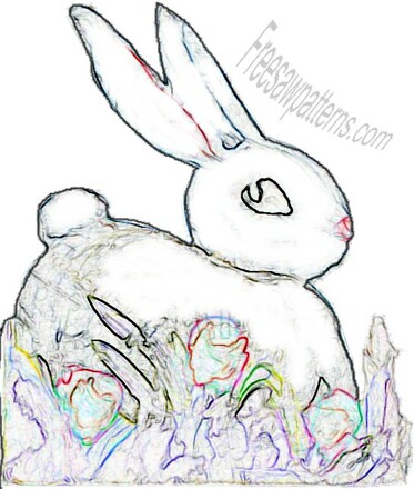 Bunny rabbit craft pattern outline