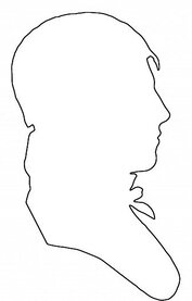pattern outline of mans head Victorian