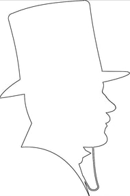 head of man with tophat craft pattern