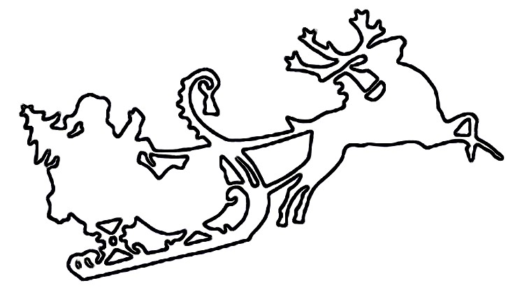 Santa & sled reindeer pattern